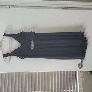 Navy Cocktail Dress with pearl detail